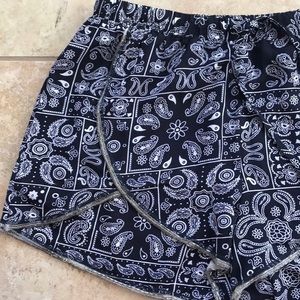 Navy patterned shorts